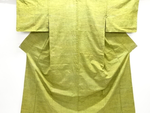 JAPANESE KIMONO / ANTIQUE HITOE KIMONO / SILK / TSUMUGI / WOVEN STRIPE